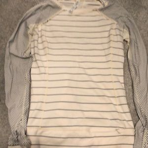 Cream and black Lulu lemon workout top